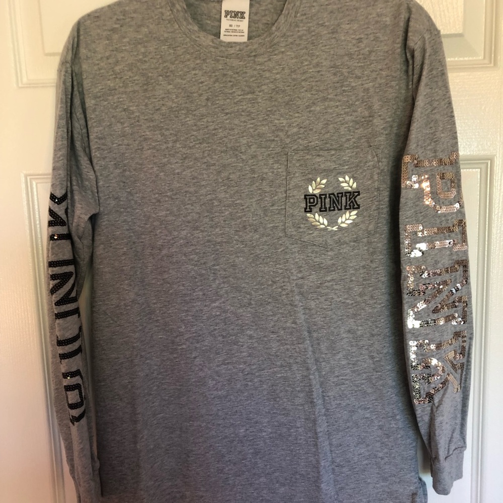 PINK Victoria’s Secret Long Sleeved Bling Tee